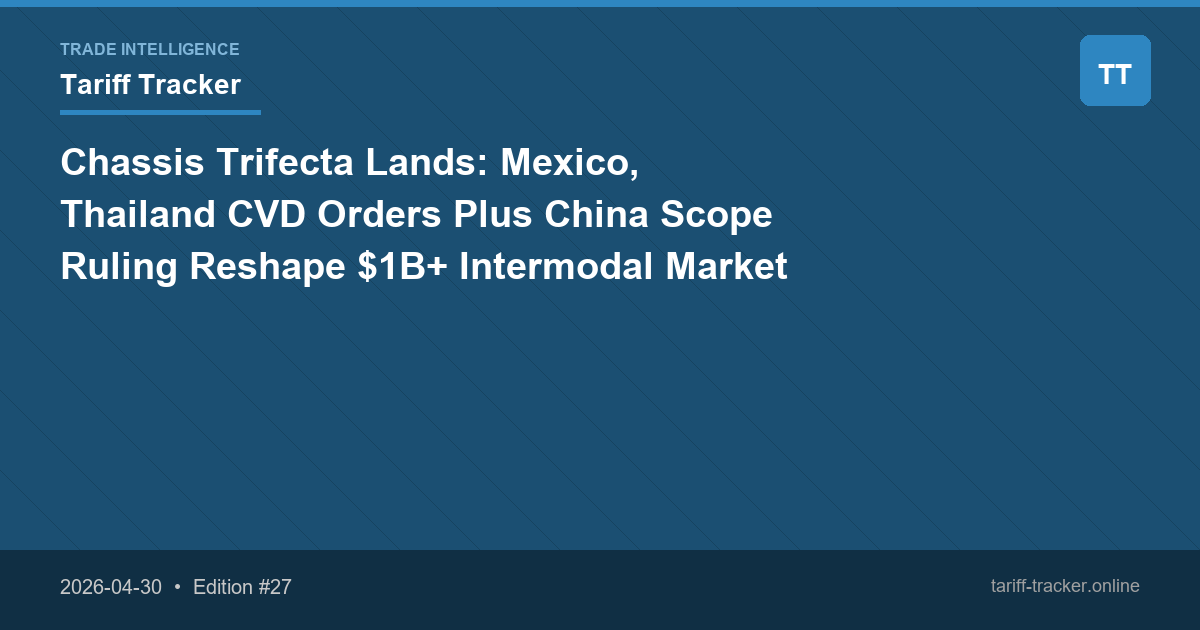 Chassis Trifecta Lands: Mexico, Thailand CVD Orders Plus China Scope Ruling Reshape $1B+ Intermodal Market